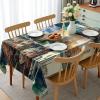 Ambesonne Christmas Tablecloth, New Year’s Eve Tree Branch Border with Berry Ribbons Gingerbread Man, Dining Room Kitchen Rectangular Table Cover, 60″ X 84″,Brown(Dark Teal)