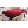 Ambesonne Christmas Tablecloth, New Year’s Eve Tree Branch Border with Berry Ribbons Gingerbread Man, Dining Room Kitchen Rectangular Table Cover, 60″ X 84″,Brown(Red)