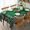 Ambesonne Christmas Tablecloth, New Year’s Eve Tree Branch Border with Berry Ribbons Gingerbread Man, Dining Room Kitchen Rectangular Table Cover, 60″ X 84″,Brown(Green)