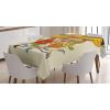 Ambesonne Christmas Tablecloth, New Year’s Eve Tree Branch Border with Berry Ribbons Gingerbread Man, Dining Room Kitchen Rectangular Table Cover, 60″ X 84″,Brown(Pastel Cream)