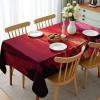 Ambesonne Christmas Tablecloth, New Year’s Eve Tree Branch Border with Berry Ribbons Gingerbread Man, Dining Room Kitchen Rectangular Table Cover, 60″ X 84″,Brown(Red)