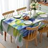 Ambesonne Christmas Tablecloth, New Year’s Eve Tree Branch Border with Berry Ribbons Gingerbread Man, Dining Room Kitchen Rectangular Table Cover, 60″ X 84″,Brown(Royal Blue)