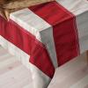 Ambesonne Christmas Tablecloth, New Year’s Eve Tree Branch Border with Berry Ribbons Gingerbread Man, Dining Room Kitchen Rectangular Table Cover, 60″ X 84″,Brown(Brown Red)