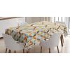 Ambesonne Christmas Tablecloth, New Year’s Eve Tree Branch Border with Berry Ribbons Gingerbread Man, Dining Room Kitchen Rectangular Table Cover, 60″ X 84″,Brown(Taupe Grey)