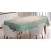 Ambesonne Christmas Tablecloth, New Year’s Eve Tree Branch Border with Berry Ribbons Gingerbread Man, Dining Room Kitchen Rectangular Table Cover, 60″ X 84″,Brown(Cream Turquoise)