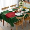 Ambesonne Christmas Tablecloth, New Year’s Eve Tree Branch Border with Berry Ribbons Gingerbread Man, Dining Room Kitchen Rectangular Table Cover, 60″ X 84″,Brown(Forest Green)