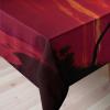 Ambesonne Christmas Tablecloth, New Year’s Eve Tree Branch Border with Berry Ribbons Gingerbread Man, Dining Room Kitchen Rectangular Table Cover, 60″ X 84″,Brown(Red)