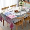 Ambesonne Christmas Tablecloth, New Year’s Eve Tree Branch Border with Berry Ribbons Gingerbread Man, Dining Room Kitchen Rectangular Table Cover, 60″ X 84″,Brown(Pale Blue)
