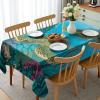 Ambesonne Christmas Tablecloth, New Year’s Eve Tree Branch Border with Berry Ribbons Gingerbread Man, Dining Room Kitchen Rectangular Table Cover, 60″ X 84″,Brown(Blue Mint)