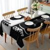 Ambesonne Christmas Tablecloth, New Year’s Eve Tree Branch Border with Berry Ribbons Gingerbread Man, Dining Room Kitchen Rectangular Table Cover, 60″ X 84″,Brown(White Black)