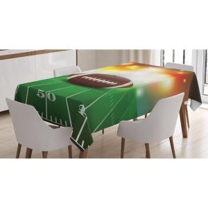 Ambesonne Christmas Tablecloth, New Year’s Eve Tree Branch Border with Berry Ribbons Gingerbread Man, Dining Room Kitchen Rectangular Table Cover, 60″ X 84″,Brown(Brown Green)