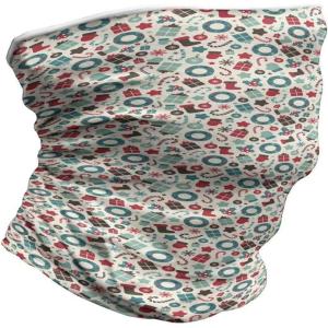 Ambesonne Unisex Multicolor Face and Neck Warmers(Retro New Year Party)