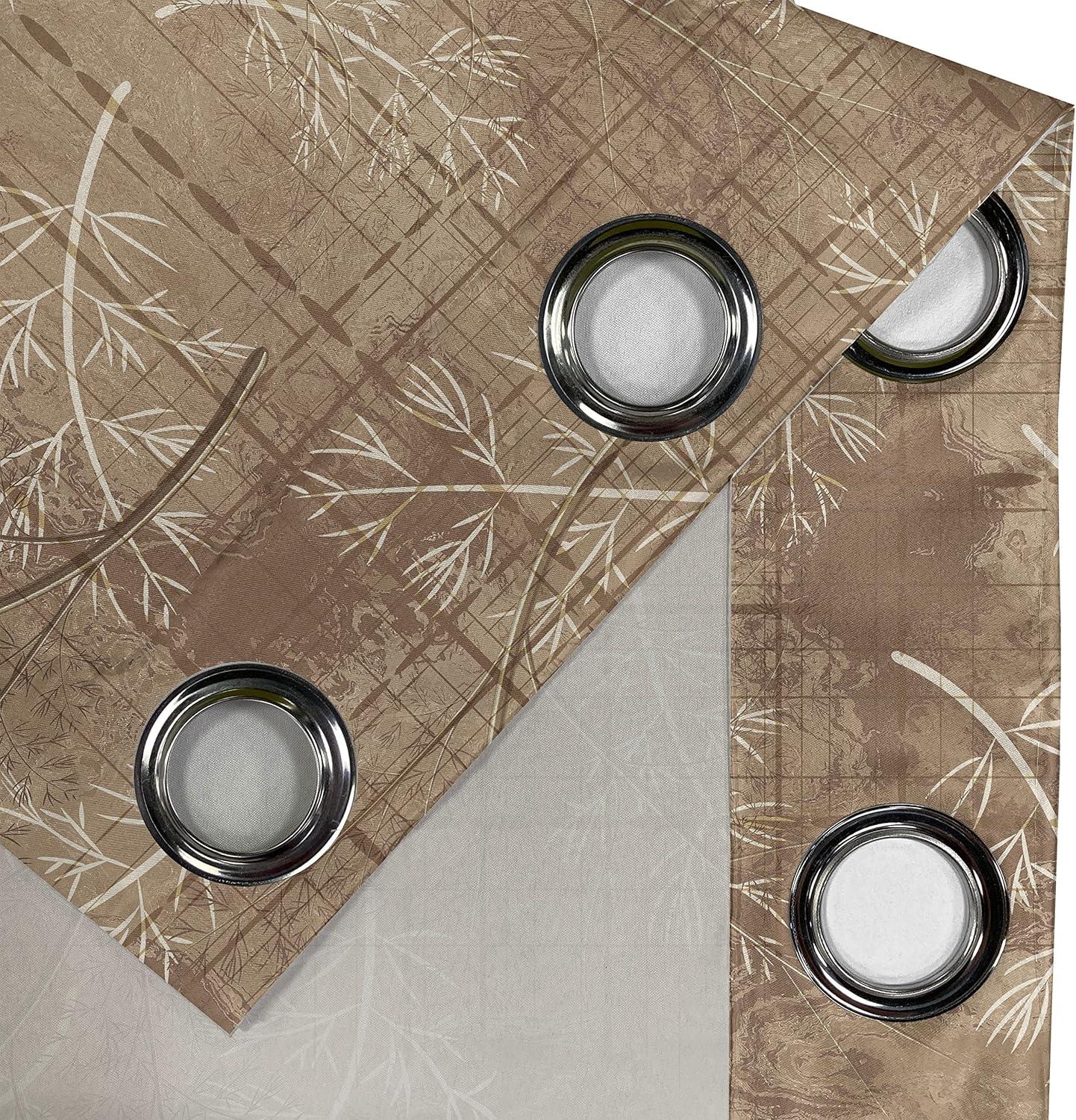 imageAmbesonne Earthy Tones Grommet Curtain Minimal Nature Art Inspired Branches on Grunge and Rustic Back Decorative Single Panel Drapes for Bedroom Living Room 50 x 54 Warm Taupe Pastel BrownWarm Taupe Pastel Brown