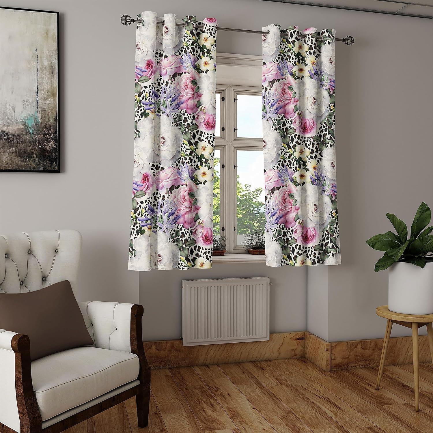 imageAmbesonne Earthy Tones Grommet Curtain Minimal Nature Art Inspired Branches on Grunge and Rustic Back Decorative Single Panel Drapes for Bedroom Living Room 50 x 54 Warm Taupe Pastel BrownPeacock Green Off White
