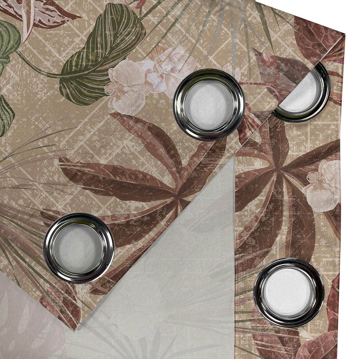 imageAmbesonne Earthy Tones Grommet Curtain Minimal Nature Art Inspired Branches on Grunge and Rustic Back Decorative Single Panel Drapes for Bedroom Living Room 50 x 54 Warm Taupe Pastel BrownCocoa Maroon Reseda Green