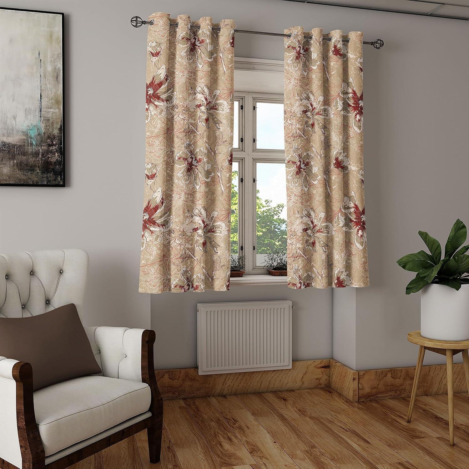 imageAmbesonne Earthy Tones Grommet Curtain Minimal Nature Art Inspired Branches on Grunge and Rustic Back Decorative Single Panel Drapes for Bedroom Living Room 50 x 54 Warm Taupe Pastel BrownPale Brown Dark Brown Tan