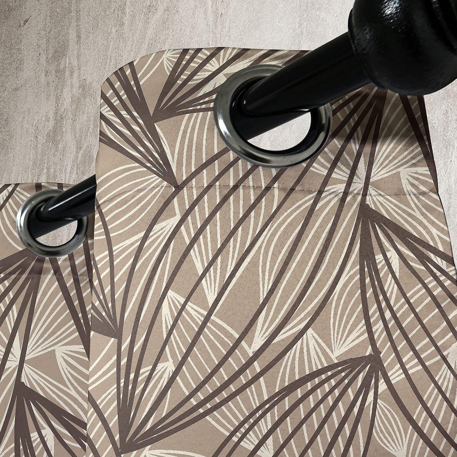 imageAmbesonne Earthy Tones Grommet Curtain Minimal Nature Art Inspired Branches on Grunge and Rustic Back Decorative Single Panel Drapes for Bedroom Living Room 50 x 54 Warm Taupe Pastel BrownCocoa Dark Taupe and White