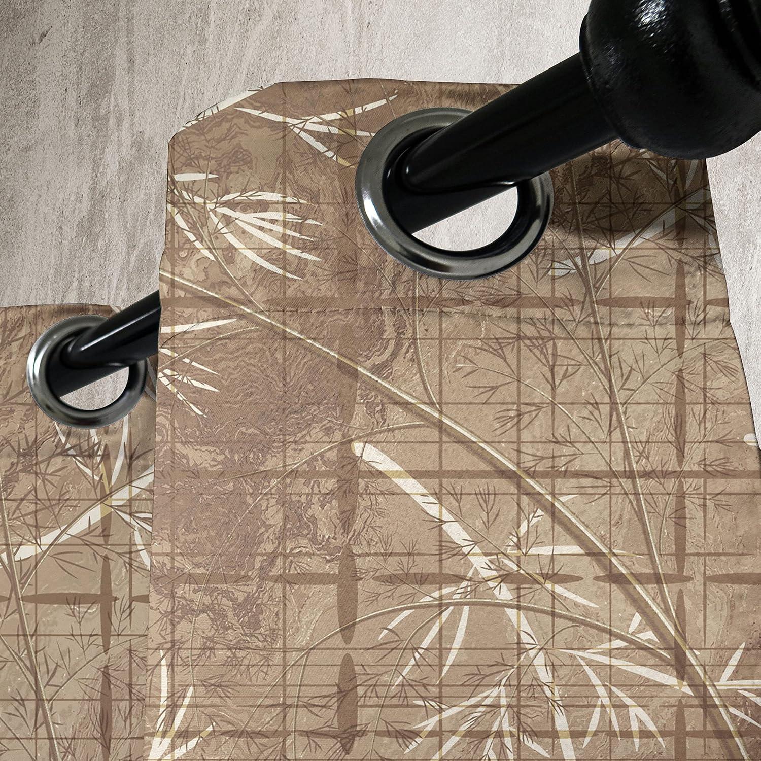 imageAmbesonne Earthy Tones Grommet Curtain Minimal Nature Art Inspired Branches on Grunge and Rustic Back Decorative Single Panel Drapes for Bedroom Living Room 50 x 54 Warm Taupe Pastel BrownWarm Taupe Pastel Brown