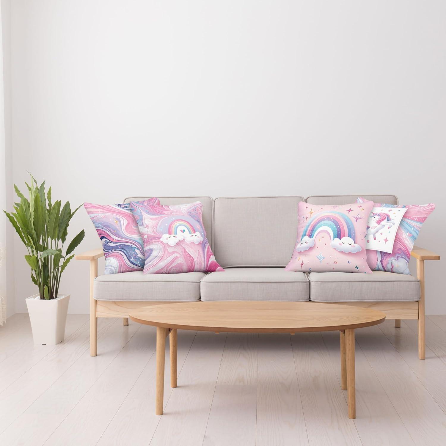 imageAmbesonne Jellyfish Throw Pillow Cushion Cover Blue Spotted Jelly Fish Aquarium Life Marine Animals Ocean Predator in The Deep Water Decorative Square Accent Pillow Case 16 X 16 BluePink Lilac and Ceil Blue