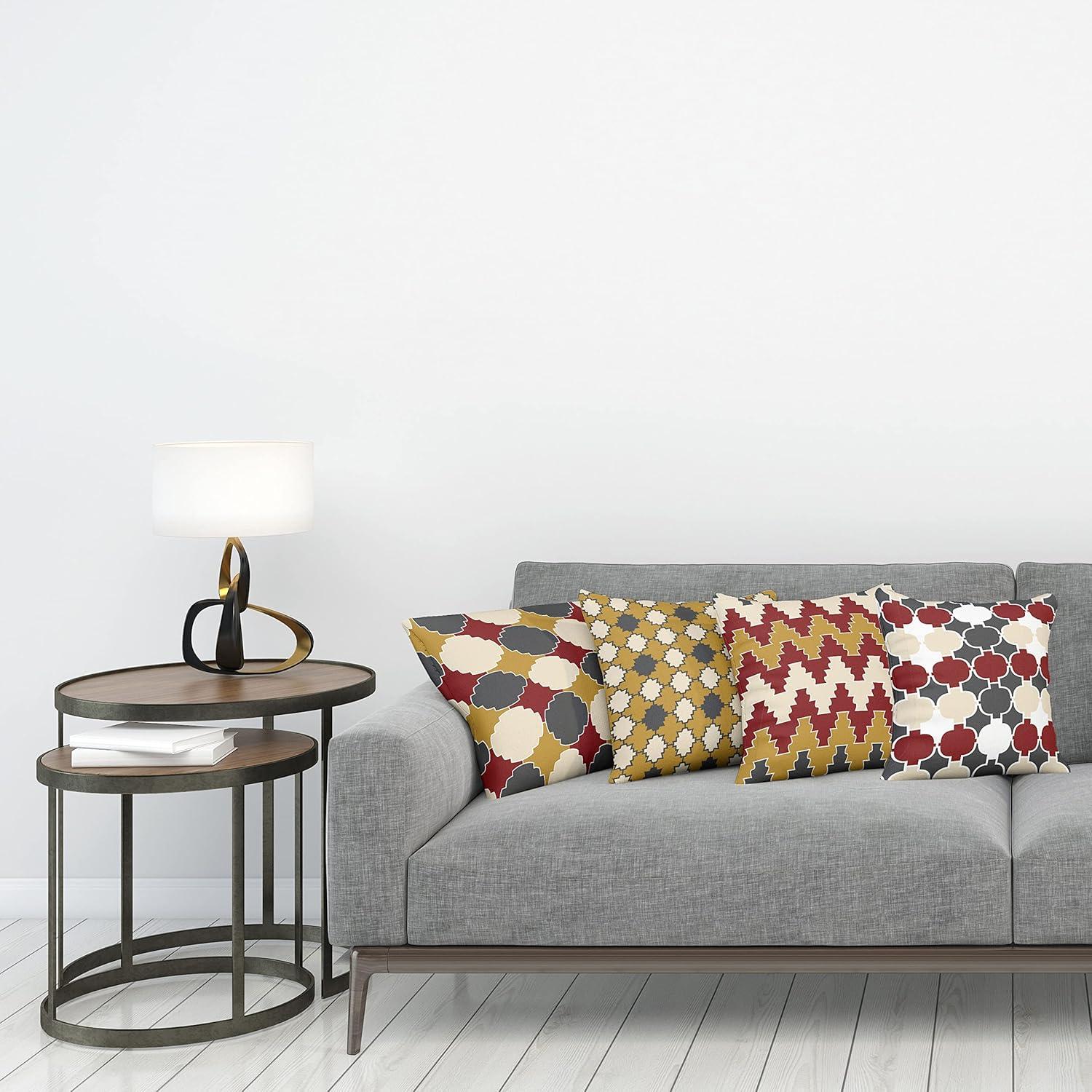imageAmbesonne Vintage Throw Pillow Cushion Case Pack of 4 Nostalgic Concept Neutral Soft Ornaments with Ethnic Cultural Details Modern Accent DoubleSided Digital Printing 18 Pale Sage Green IvoryGrey Burgundy and Pale Coffee