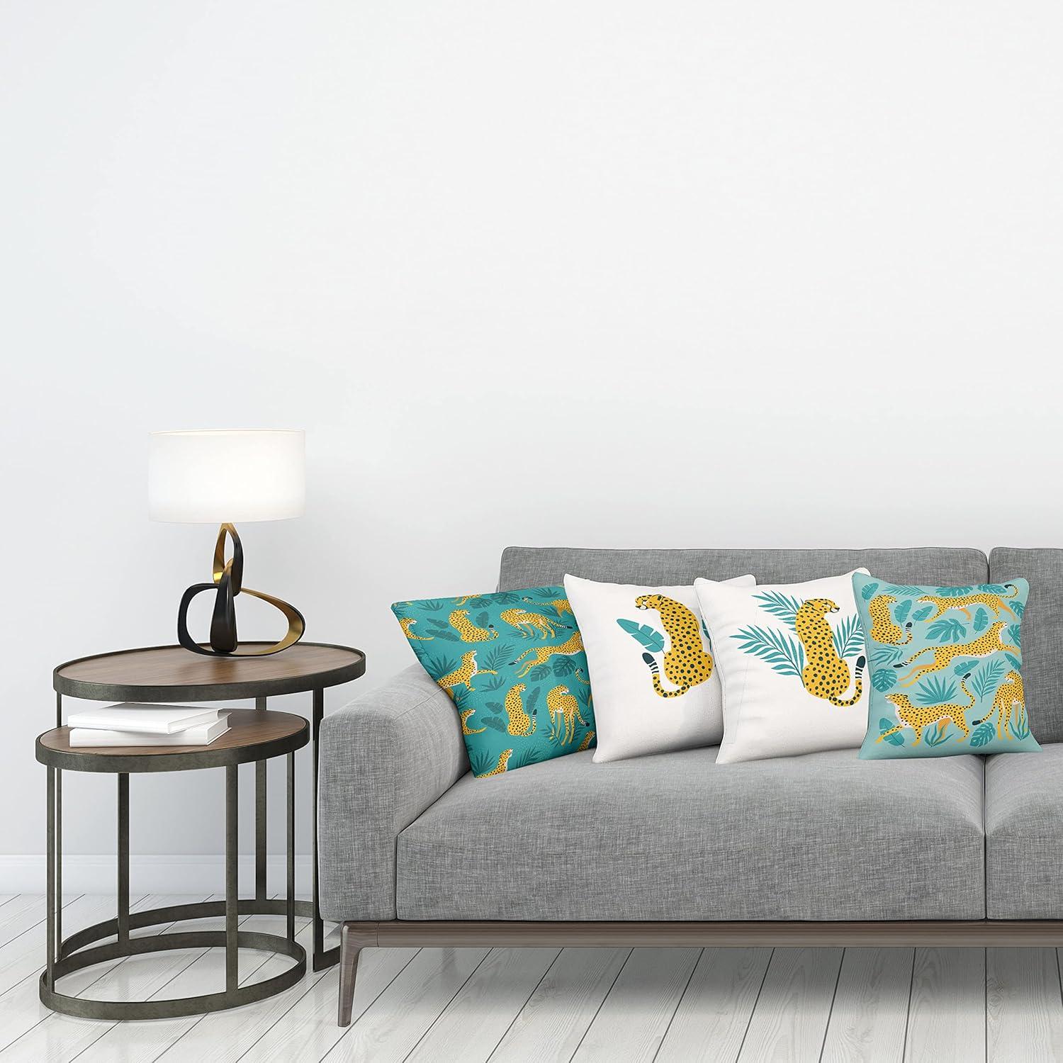 imageAmbesonne Vintage Throw Pillow Cushion Case Pack of 4 Nostalgic Concept Neutral Soft Ornaments with Ethnic Cultural Details Modern Accent DoubleSided Digital Printing 18 Pale Sage Green IvoryTeal and Earth Yellow