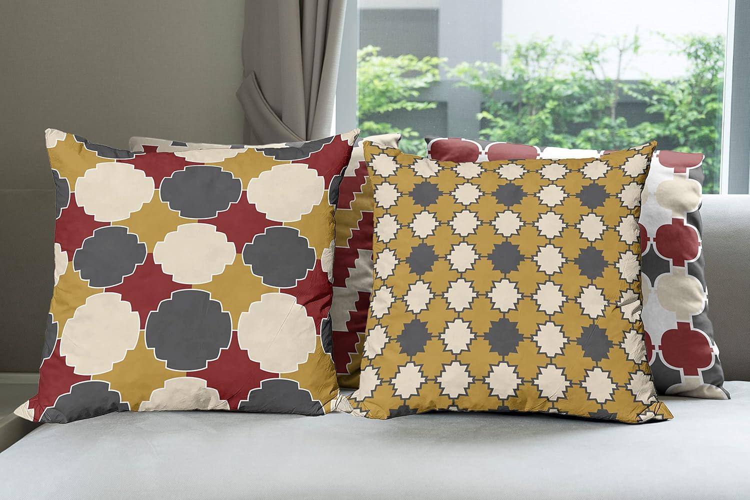 imageAmbesonne Vintage Throw Pillow Cushion Case Pack of 4 Nostalgic Concept Neutral Soft Ornaments with Ethnic Cultural Details Modern Accent DoubleSided Digital Printing 18 Pale Sage Green IvoryGrey Burgundy and Pale Coffee