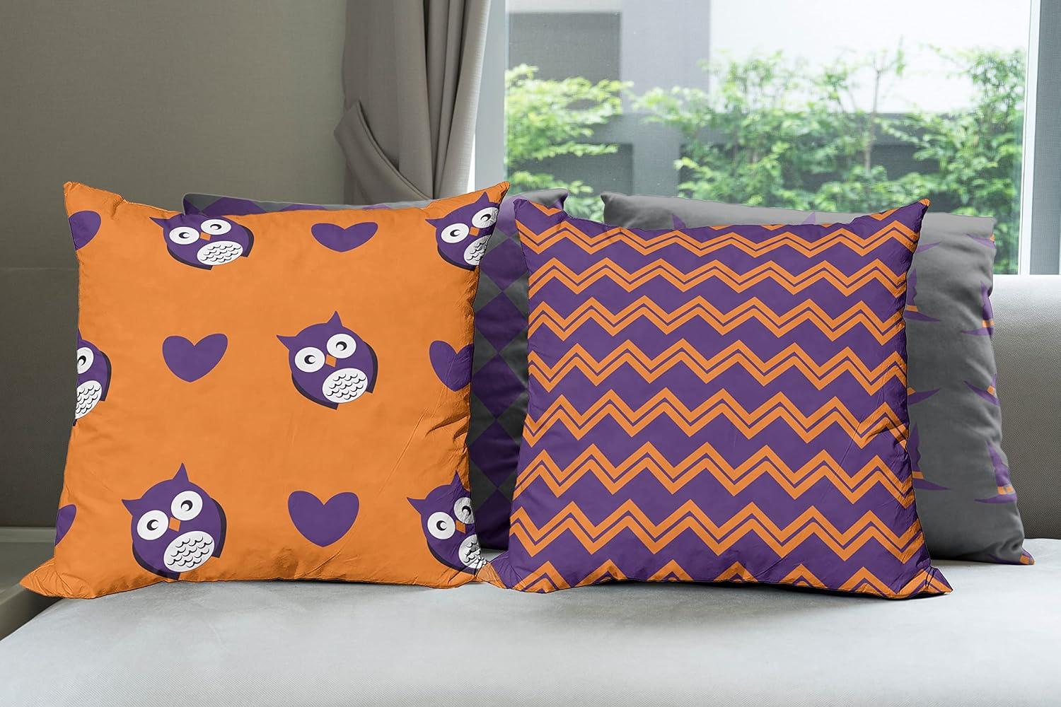 imageAmbesonne Vintage Throw Pillow Cushion Case Pack of 4 Nostalgic Concept Neutral Soft Ornaments with Ethnic Cultural Details Modern Accent DoubleSided Digital Printing 18 Pale Sage Green IvoryPurple Orange Grey