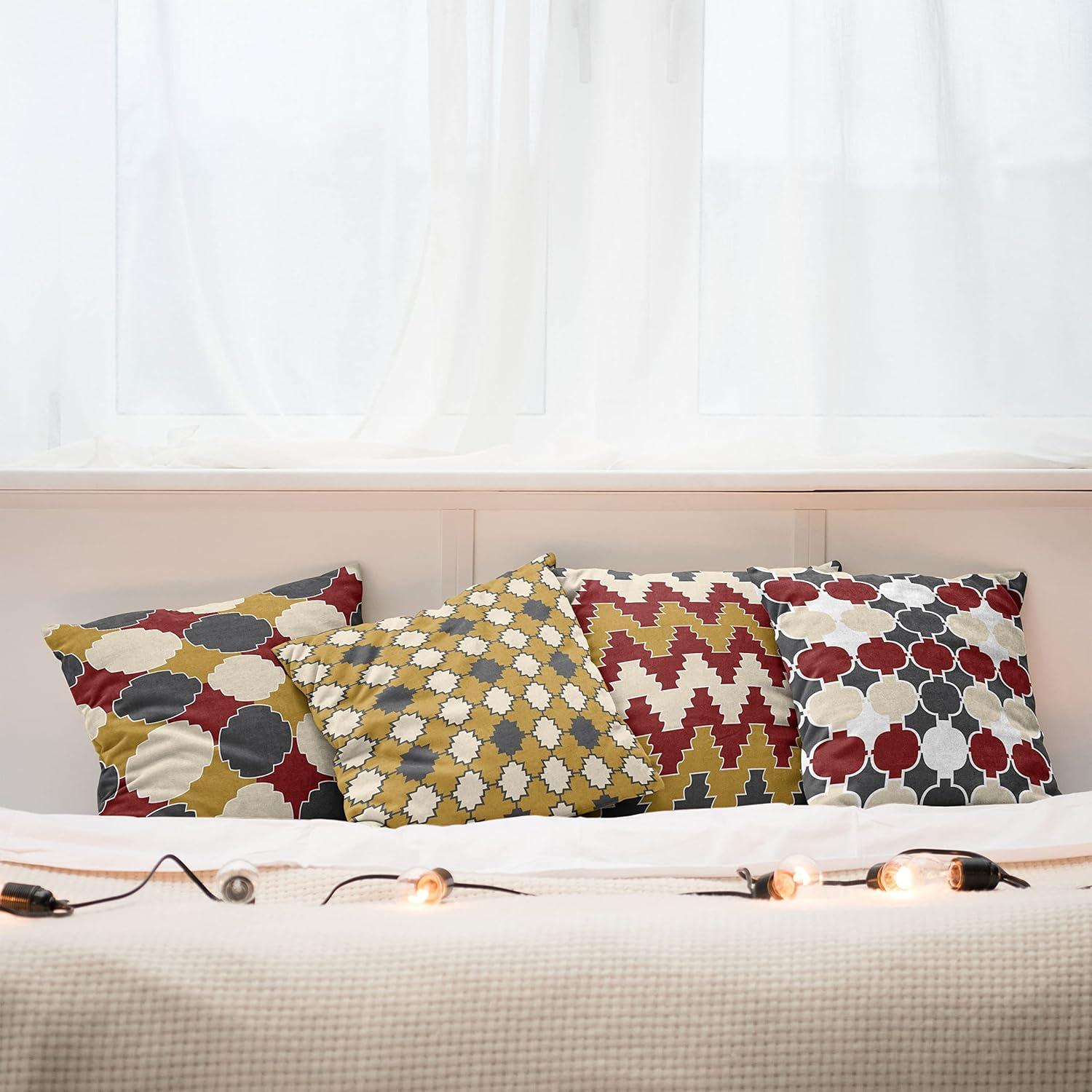 imageAmbesonne Vintage Throw Pillow Cushion Case Pack of 4 Nostalgic Concept Neutral Soft Ornaments with Ethnic Cultural Details Modern Accent DoubleSided Digital Printing 18 Pale Sage Green IvoryGrey Burgundy and Pale Coffee