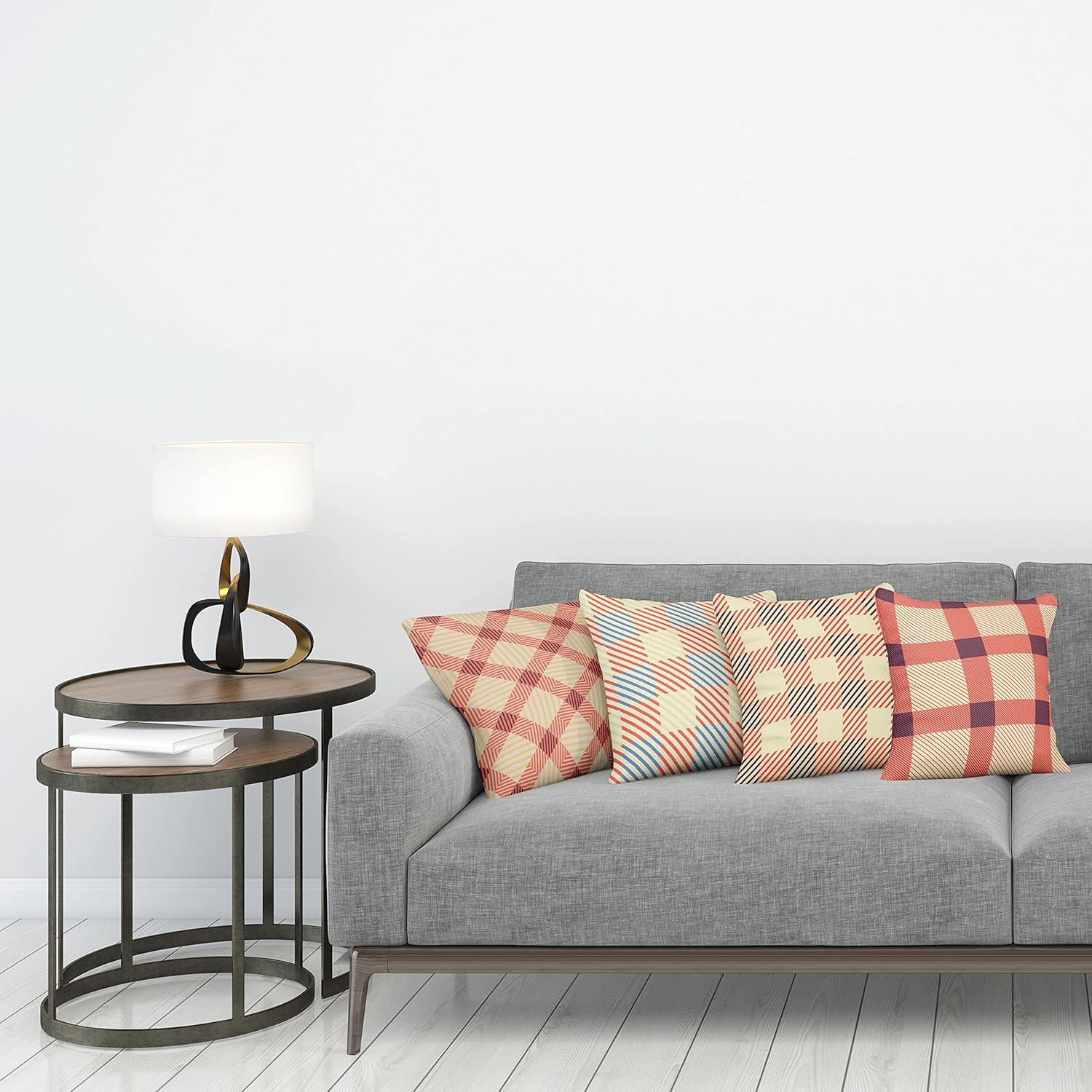 imageAmbesonne Vintage Throw Pillow Cushion Case Pack of 4 Nostalgic Concept Neutral Soft Ornaments with Ethnic Cultural Details Modern Accent DoubleSided Digital Printing 18 Pale Sage Green IvoryBeige Burnt Sienna Purple