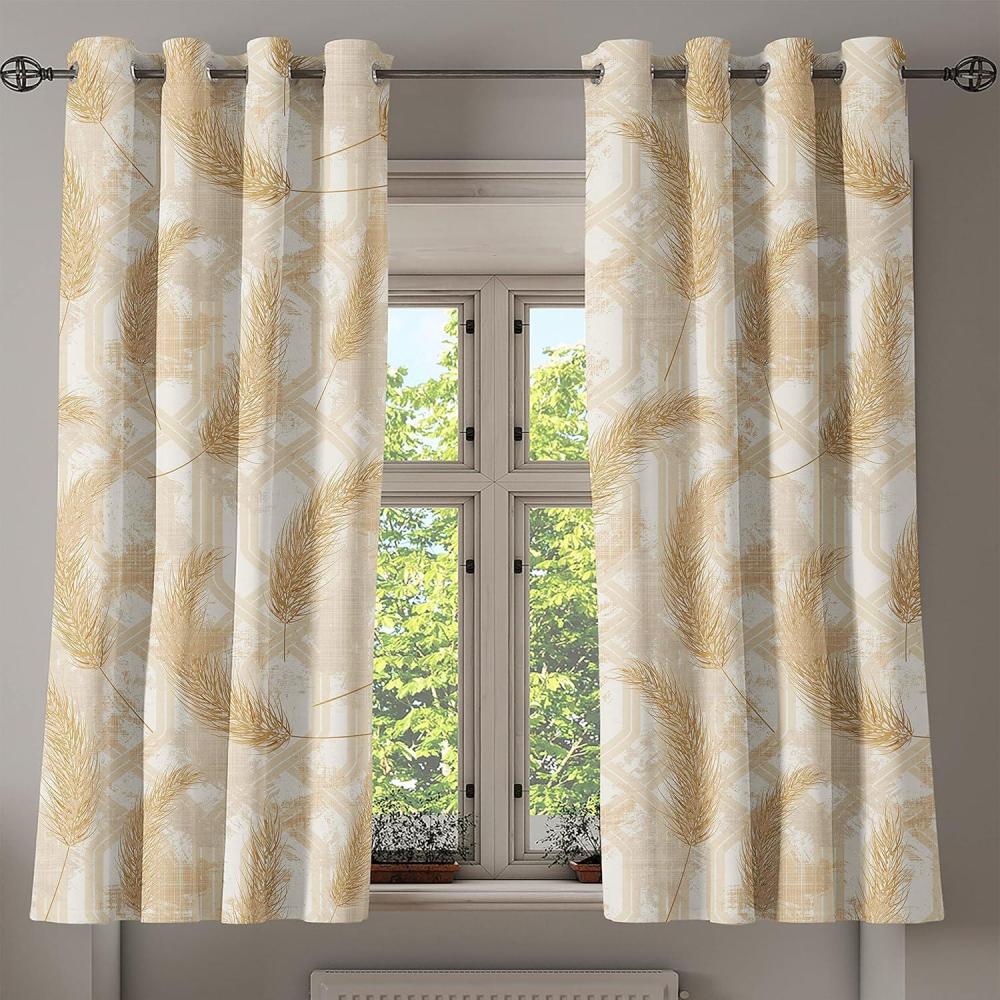 imageAmbesonne Earthy Tones Grommet Curtain Minimal Nature Art Inspired Branches on Grunge and Rustic Back Decorative Single Panel Drapes for Bedroom Living Room 50 x 54 Warm Taupe Pastel BrownPale Salmon Off White