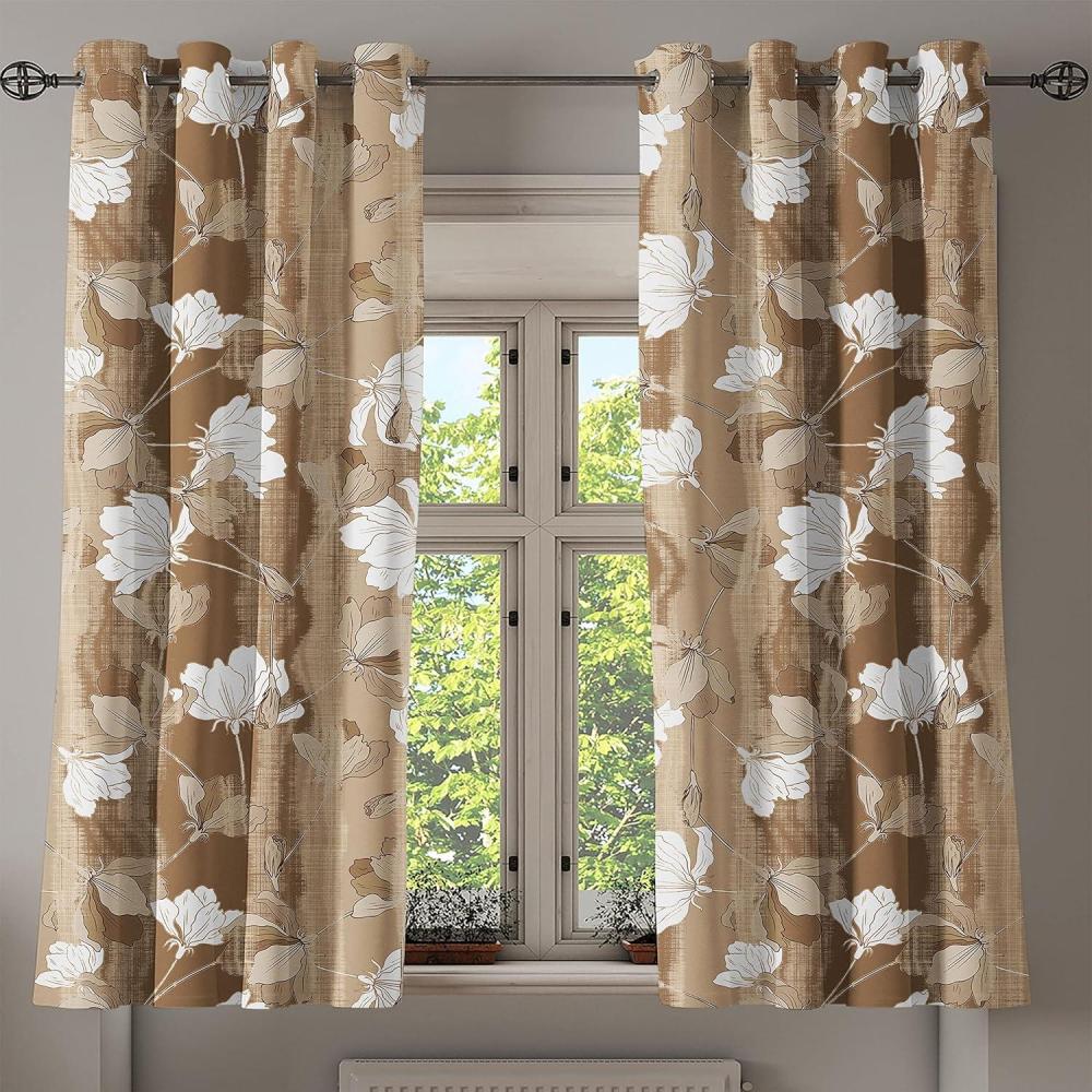 imageAmbesonne Earthy Tones Grommet Curtain Minimal Nature Art Inspired Branches on Grunge and Rustic Back Decorative Single Panel Drapes for Bedroom Living Room 50 x 54 Warm Taupe Pastel BrownWhite Umber Pale Camel