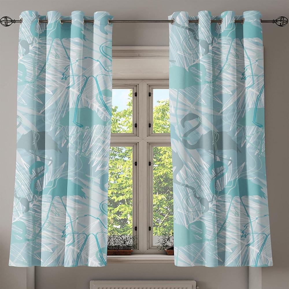 imageAmbesonne Earthy Tones Grommet Curtain Minimal Nature Art Inspired Branches on Grunge and Rustic Back Decorative Single Panel Drapes for Bedroom Living Room 50 x 54 Warm Taupe Pastel BrownDark Cadet Blue Off White