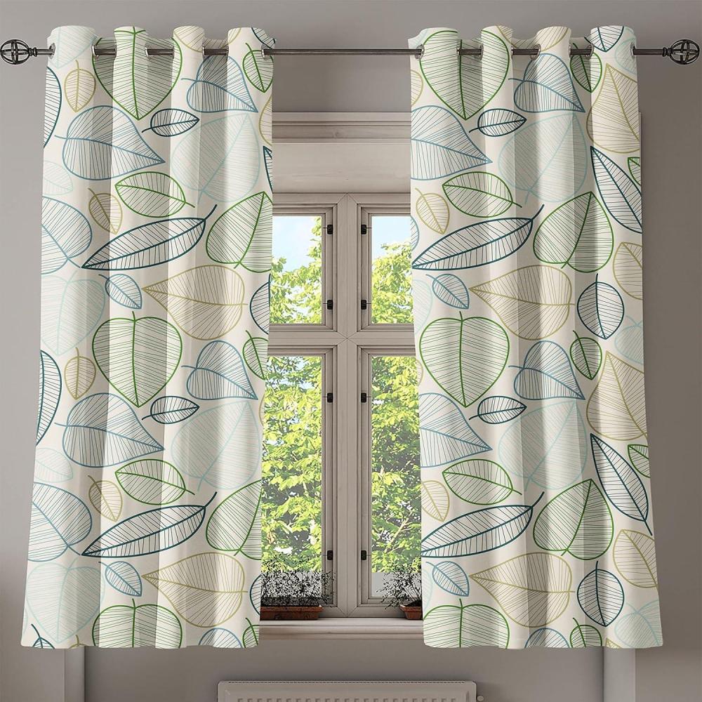 imageAmbesonne Earthy Tones Grommet Curtain Minimal Nature Art Inspired Branches on Grunge and Rustic Back Decorative Single Panel Drapes for Bedroom Living Room 50 x 54 Warm Taupe Pastel BrownDark Ceil Blue and Fern Green