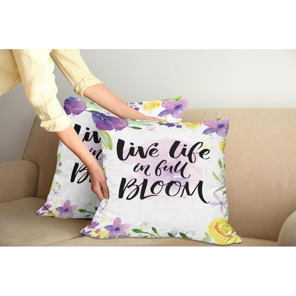imageAmbesonne Jellyfish Throw Pillow Cushion Cover Blue Spotted Jelly Fish Aquarium Life Marine Animals Ocean Predator in The Deep Water Decorative Square Accent Pillow Case 16 X 16 BluePurple and Yellow