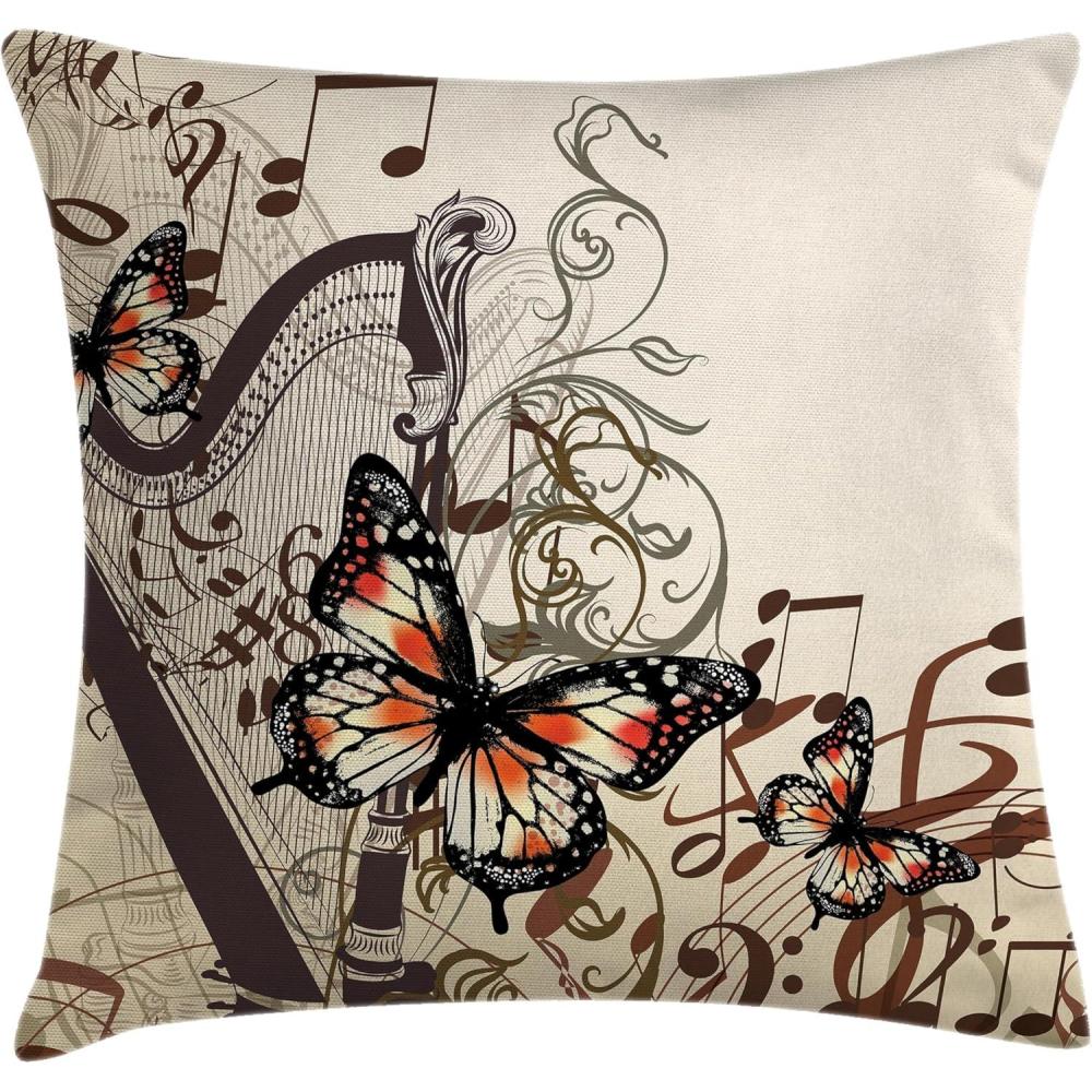 imageAmbesonne Jellyfish Throw Pillow Cushion Cover Blue Spotted Jelly Fish Aquarium Life Marine Animals Ocean Predator in The Deep Water Decorative Square Accent Pillow Case 16 X 16 BlueCream Orange Black