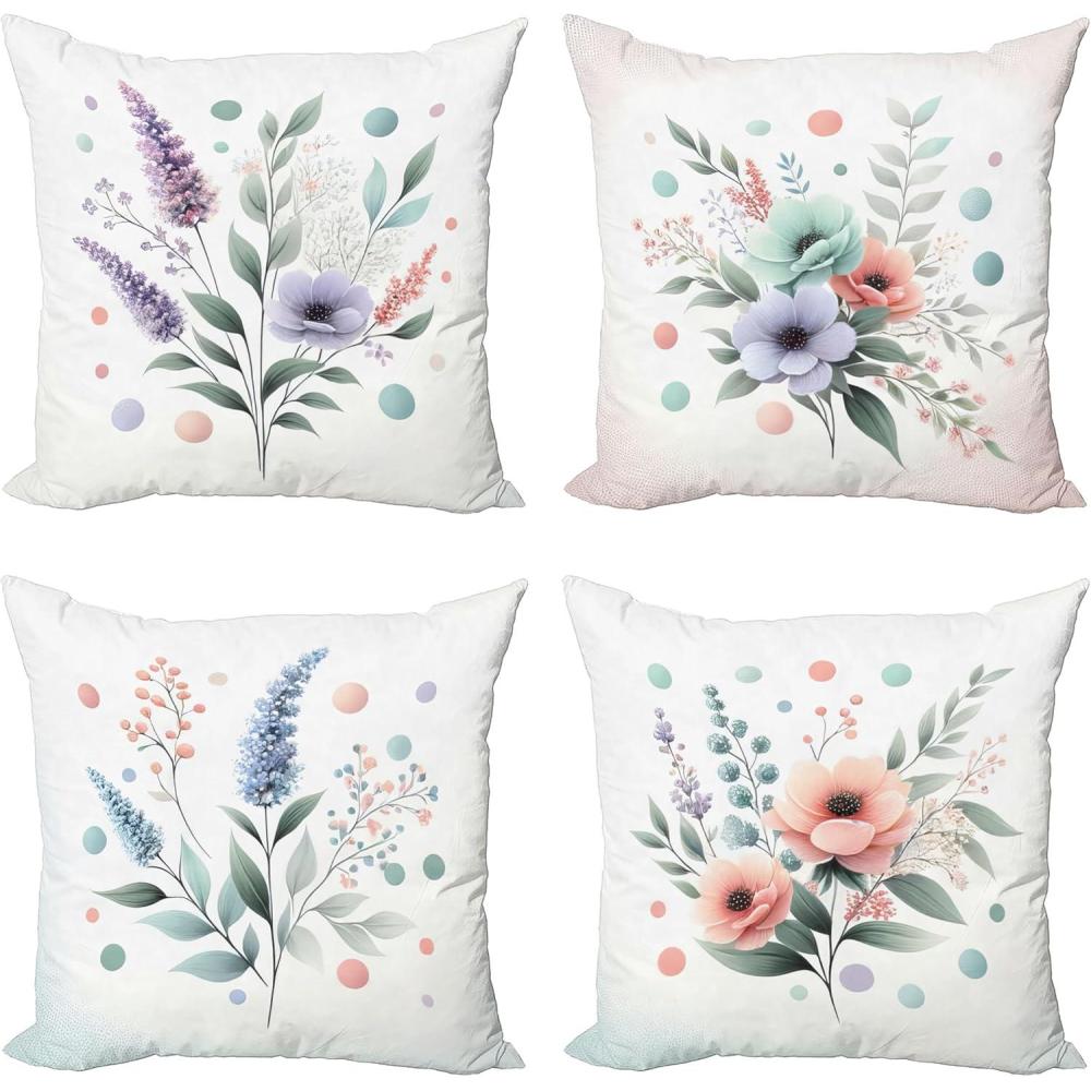 imageAmbesonne Jellyfish Throw Pillow Cushion Cover Blue Spotted Jelly Fish Aquarium Life Marine Animals Ocean Predator in The Deep Water Decorative Square Accent Pillow Case 16 X 16 BlueCoral Sage Green and Lilac