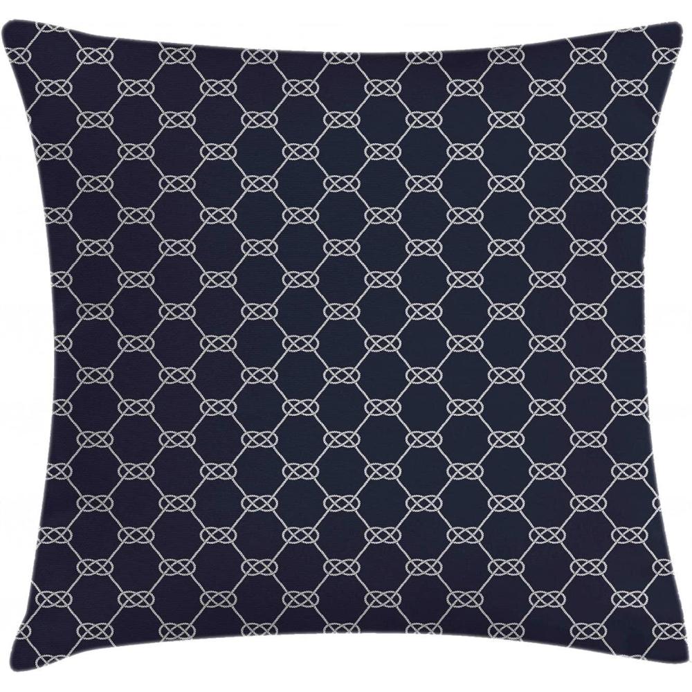 imageAmbesonne Jellyfish Throw Pillow Cushion Cover Blue Spotted Jelly Fish Aquarium Life Marine Animals Ocean Predator in The Deep Water Decorative Square Accent Pillow Case 16 X 16 BlueNavy White