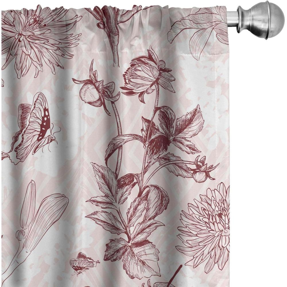 imageAmbesonne Jungle Themed Curtains Romantic Autumn Vibes Branch and Berry Pattern with Neutral Colors Boho Window Treatments 2 Panel Set for Living Room Bedroom Pair of  28 x 63 Blush Dried RoseChocolate and Pale Pink