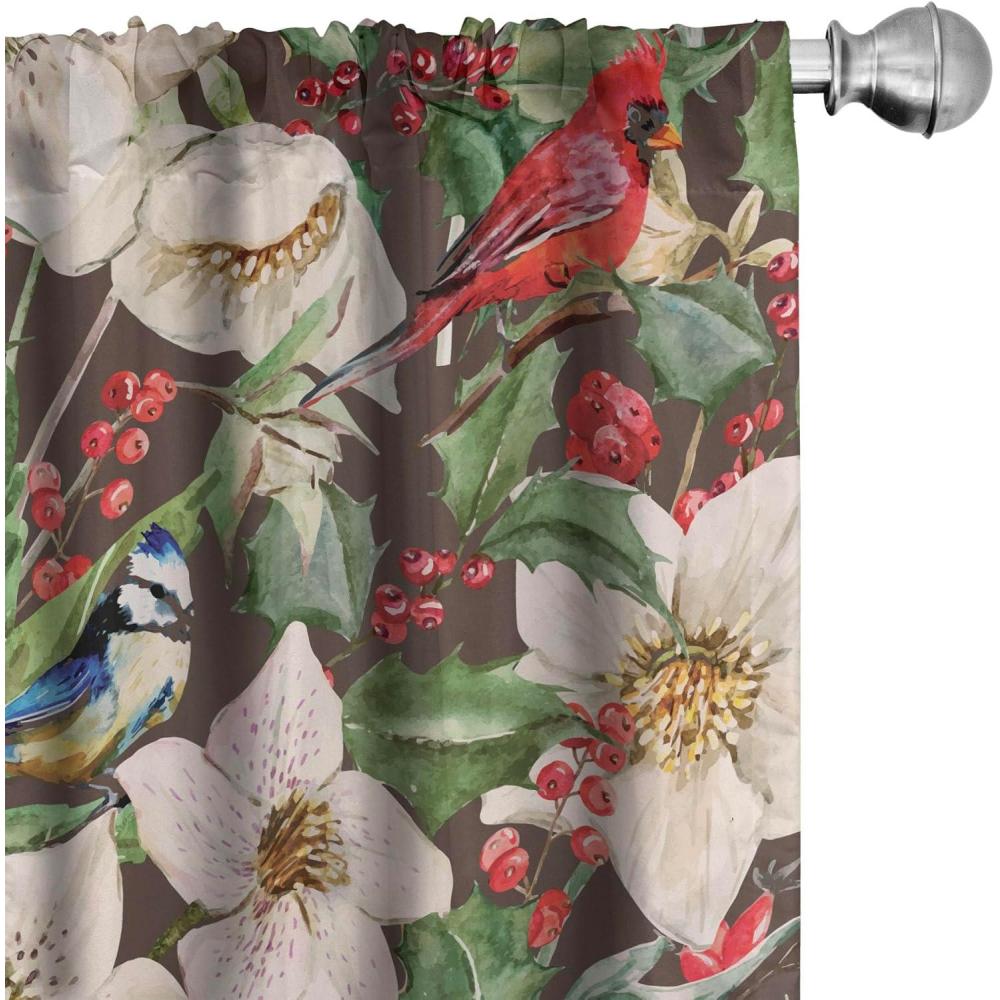 imageAmbesonne Tropical Leaves Curtains Aloha Hawaii Vibes Leafy Pattern with Neutral Colors Boho Art Window Treatments 2 Panel Set for Living Room Bedroom Pair of  28 x 63 Almond Green Warm TaupeDark Coral Reseda Green
