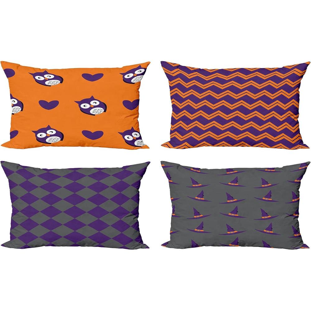imageAmbesonne Vintage Throw Pillow Cushion Case Pack of 4 Nostalgic Concept Neutral Soft Ornaments with Ethnic Cultural Details Modern Accent DoubleSided Digital Printing 18 Pale Sage Green IvoryPurple Orange Grey