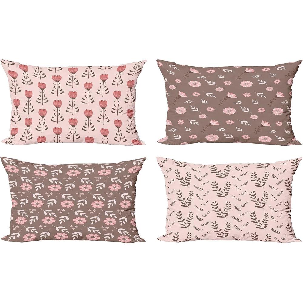 imageAmbesonne Vintage Throw Pillow Cushion Case Pack of 4 Nostalgic Concept Neutral Soft Ornaments with Ethnic Cultural Details Modern Accent DoubleSided Digital Printing 18 Pale Sage Green IvoryUmber and Pale Pink