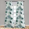 Ambesonne Floral Boho Curtains, Golden Tone Blooming Flowers and Neutral Leaves on Dark Jungle Back, Window Treatments 2 Panel Set for Living Room Bedroom, Pair of – 28″ x 95″, Dark Yellow Sea Blue(Dark Teal White)
