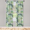 Ambesonne Floral Boho Curtains, Golden Tone Blooming Flowers and Neutral Leaves on Dark Jungle Back, Window Treatments 2 Panel Set for Living Room Bedroom, Pair of – 28″ x 95″, Dark Yellow Sea Blue(Pistachio Green Sea Green)