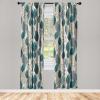Ambesonne Floral Boho Curtains, Golden Tone Blooming Flowers and Neutral Leaves on Dark Jungle Back, Window Treatments 2 Panel Set for Living Room Bedroom, Pair of – 28″ x 95″, Dark Yellow Sea Blue(Petrol Blue Pale Khaki)