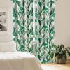 Ambesonne Floral Boho Curtains, Golden Tone Blooming Flowers and Neutral Leaves on Dark Jungle Back, Window Treatments 2 Panel Set for Living Room Bedroom, Pair of – 28″ x 95″, Dark Yellow Sea Blue(Forest Green Pale Khaki)