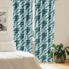Ambesonne Floral Boho Curtains, Golden Tone Blooming Flowers and Neutral Leaves on Dark Jungle Back, Window Treatments 2 Panel Set for Living Room Bedroom, Pair of – 28″ x 95″, Dark Yellow Sea Blue(Almond Green Cadet Blue)