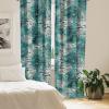 Ambesonne Floral Boho Curtains, Golden Tone Blooming Flowers and Neutral Leaves on Dark Jungle Back, Window Treatments 2 Panel Set for Living Room Bedroom, Pair of – 28″ x 95″, Dark Yellow Sea Blue(Dark Teal and Cadet Blue)