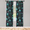 Ambesonne Floral Boho Curtains, Golden Tone Blooming Flowers and Neutral Leaves on Dark Jungle Back, Window Treatments 2 Panel Set for Living Room Bedroom, Pair of – 28″ x 95″, Dark Yellow Sea Blue(Dark Seafoam Dark Tan)