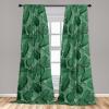 Ambesonne Floral Boho Curtains, Golden Tone Blooming Flowers and Neutral Leaves on Dark Jungle Back, Window Treatments 2 Panel Set for Living Room Bedroom, Pair of – 28″ x 95″, Dark Yellow Sea Blue(Fern Green Forest Green)