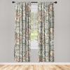 Ambesonne Floral Boho Curtains, Golden Tone Blooming Flowers and Neutral Leaves on Dark Jungle Back, Window Treatments 2 Panel Set for Living Room Bedroom, Pair of – 28″ x 95″, Dark Yellow Sea Blue(Grey Teal Umber and Taupe)